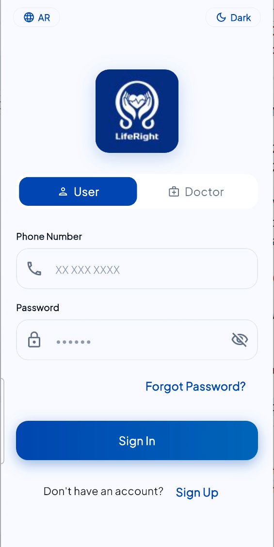 LifeRight app screenshot